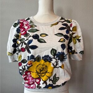 T.la Puff Sleeve Floral Pullover Sweatshirt Anthropologie